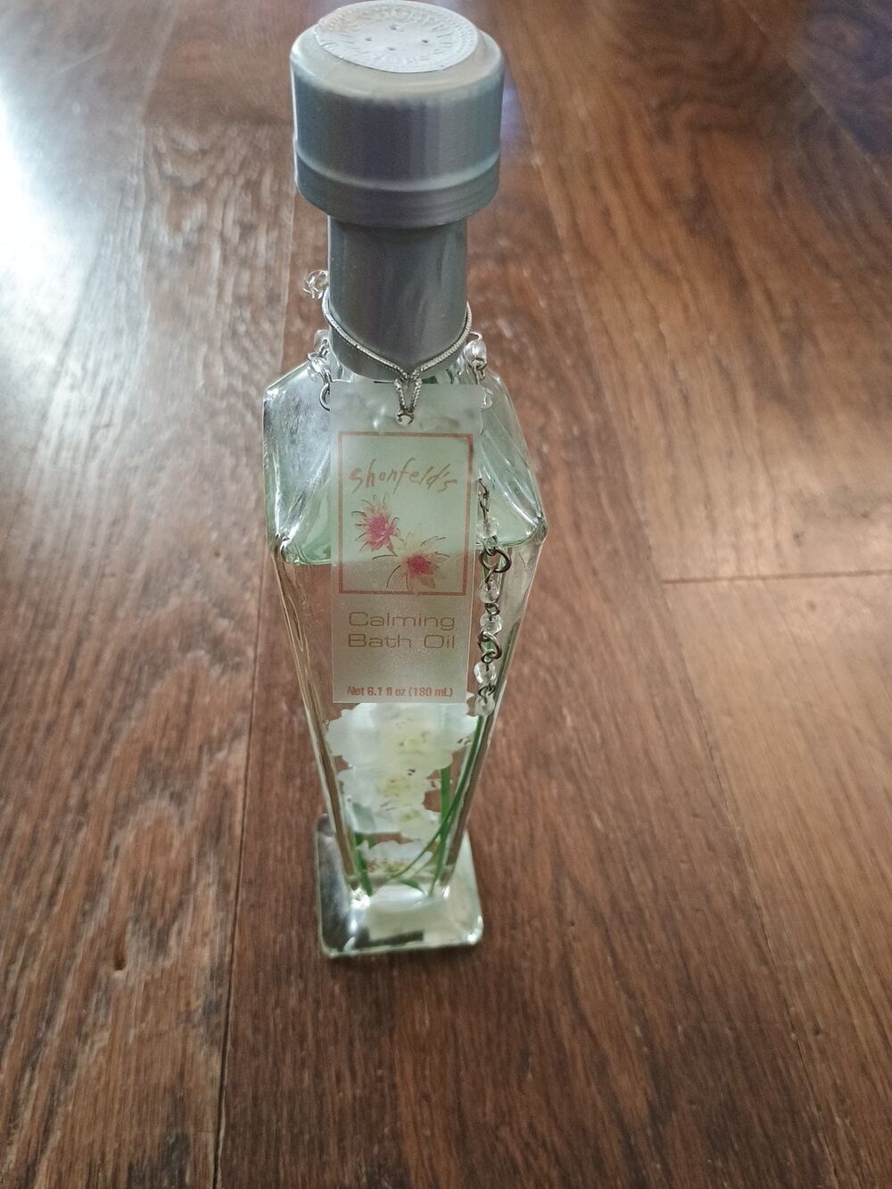 Shonfeld's Flower Calming Lavender Bath Oil 6.1oz in Decorative Glass bottle